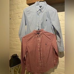 Set of TWO button down boys shirts.